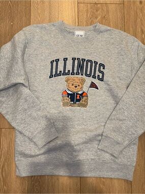 Gear Gray UIUC Fighting Illini ‘Illinois" Bear Crewneck Sweatshirt -unisex